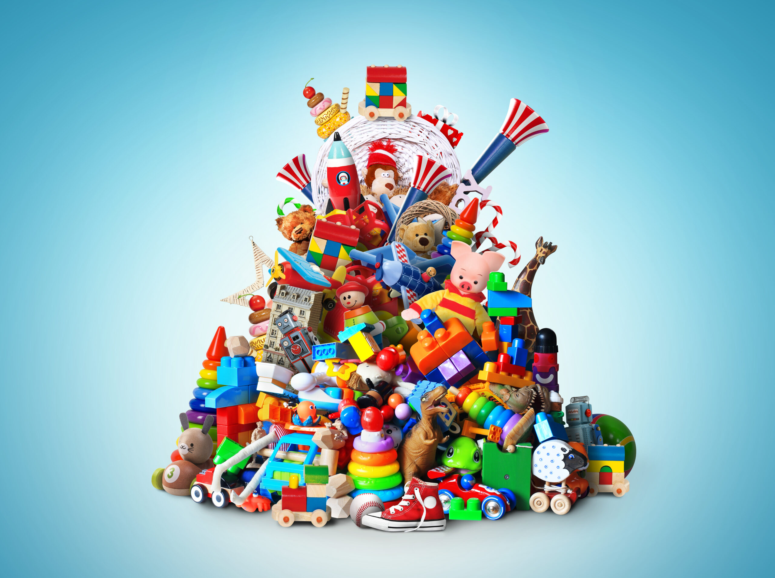Huge pile of different and colored toys Huge pile of different and colored toys